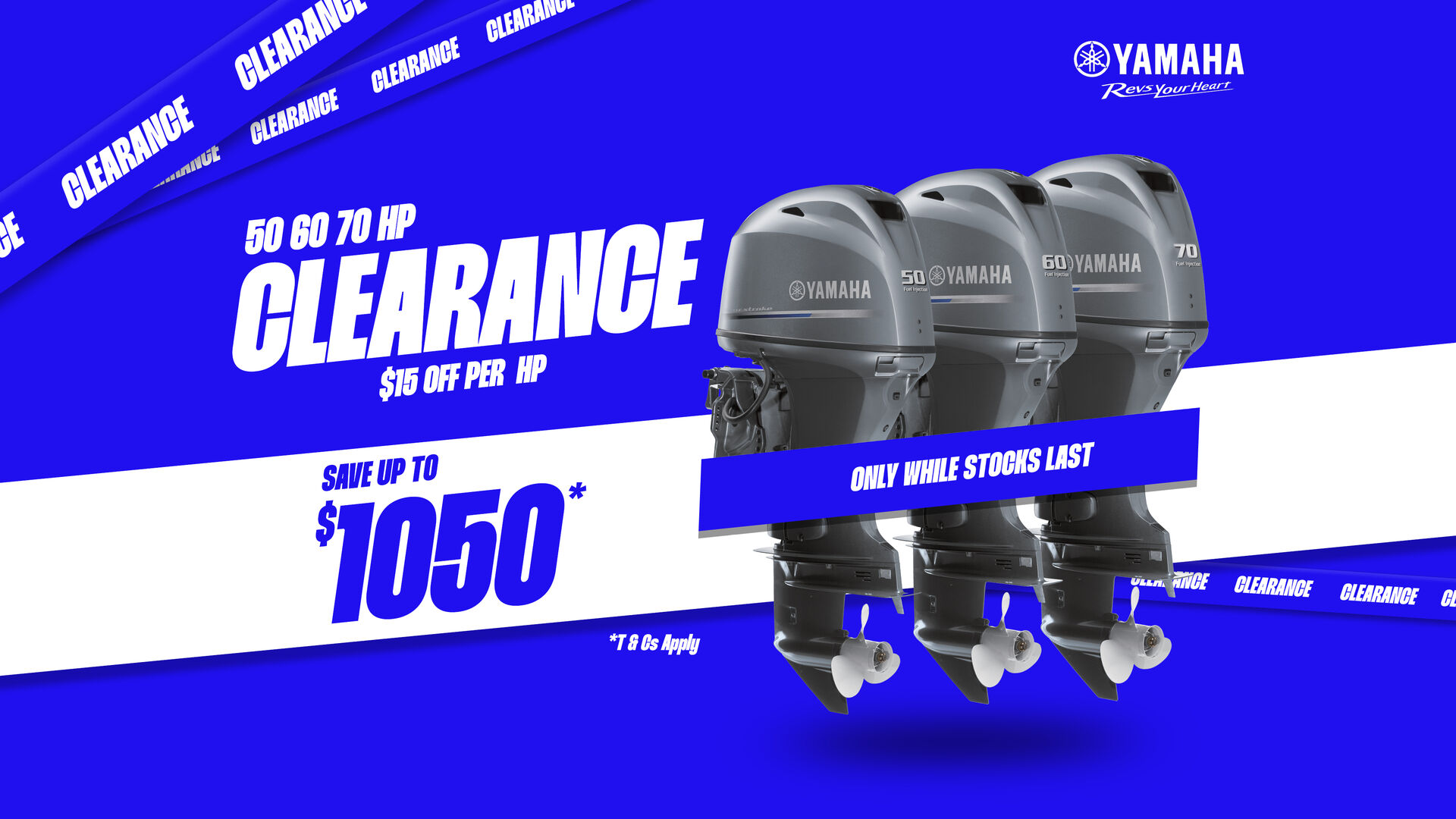50 60 70 Clearance: Save Up to $1,050 on New Yamaha Outboard Engines
